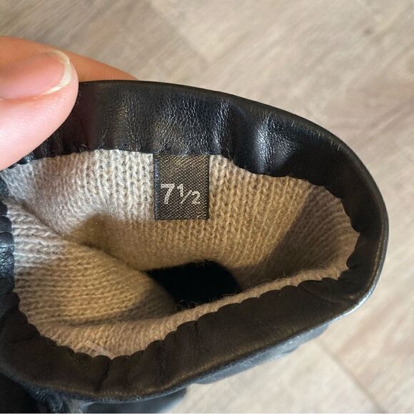 Portolano Womens Leather Gloves Cashmere Lined 7.5 NWT - Picture 5 of 6